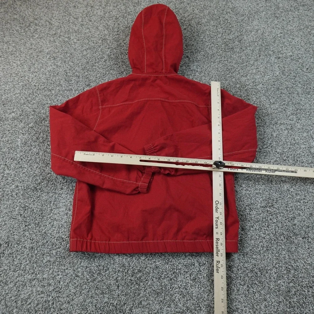 VTG Polo Ralph Lauren Jacket Kids M 10-12 Red Hooded Full Zip Windbreaker Youth